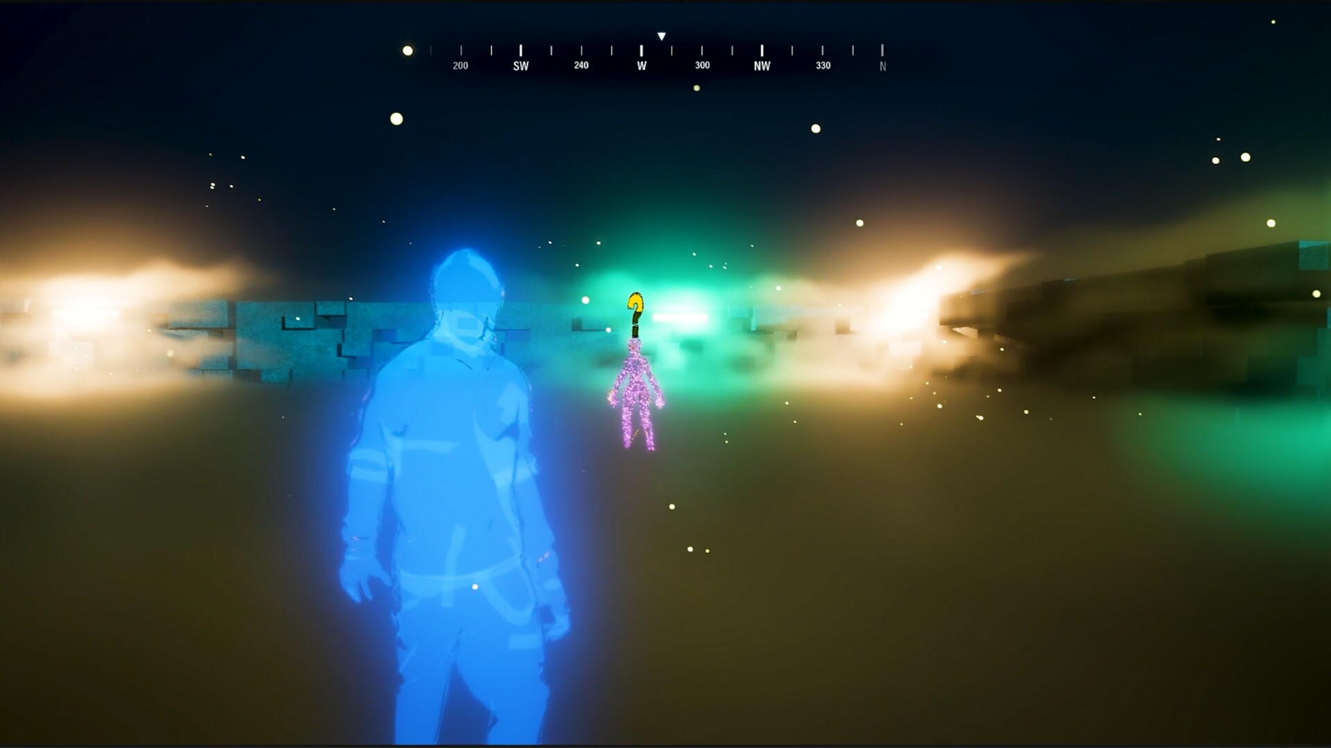 RHM gameplay with holographic player and unknown figure